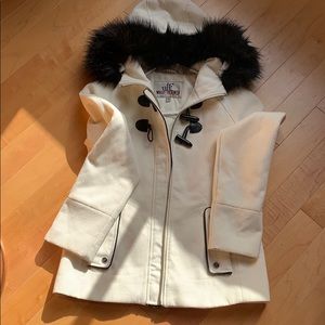 White and Black Pea Coat